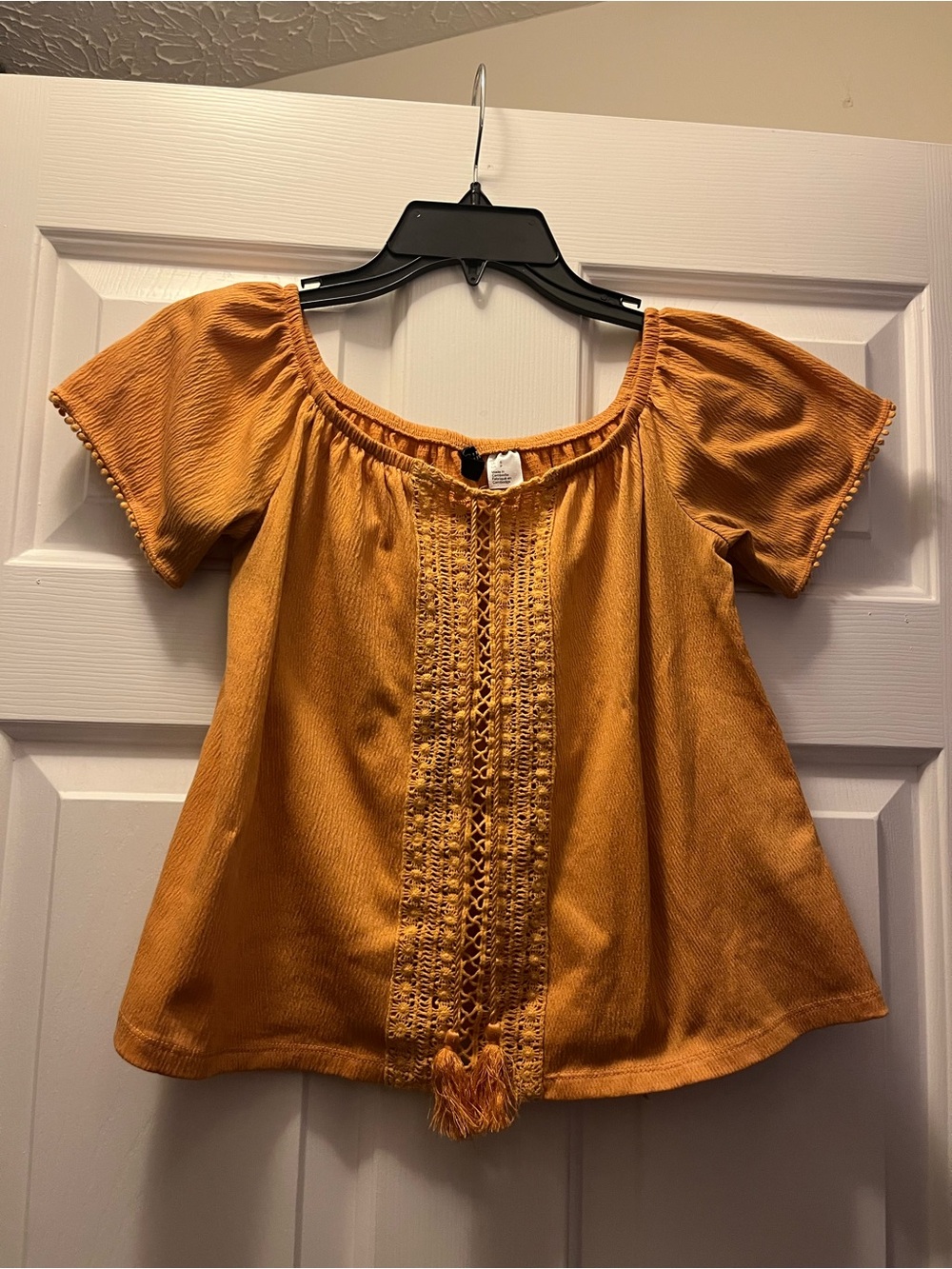 Mustard Boho Divided Blouse Size S